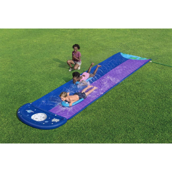 Podwójny Ślizg wodny Lunar Launch dla dzieci 3+ BESTWAY Tor 488cm + 2 dmuchane poduszki Rakiety + Natrysk + Mini Brodzik